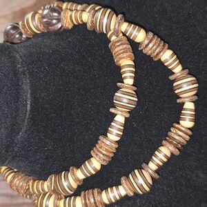 Big Wood 2 Tone Fashion Necklace